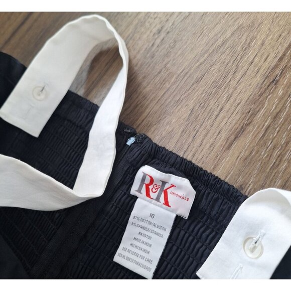 💙 R&K Embroidered Adjustable Wide Straps Smocked Back Midi Cotton Size 16 Dress - Picture 8 of 10